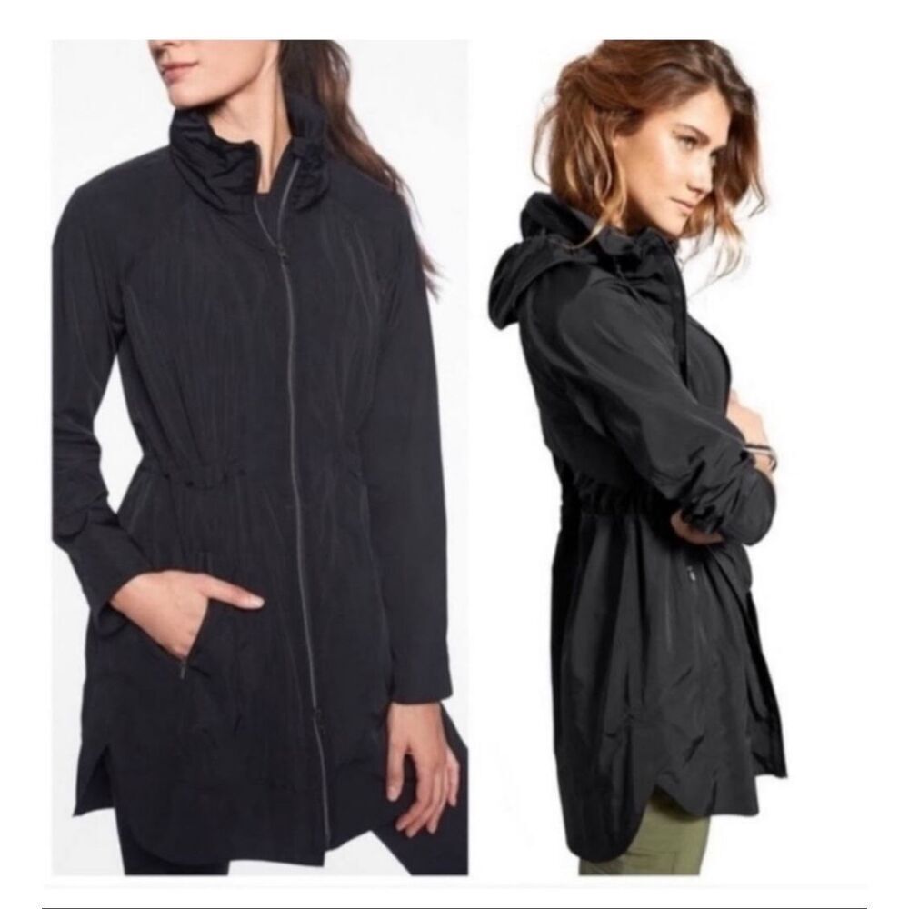 Athleta Black Drop Drop Jacket Anorack Windbreaker sz XL EUC
